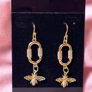 Gold Filled Paper Clip Bee Earrings Gold Filled Ear Wires